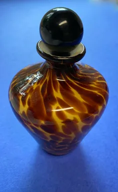 رطوبت بطری عطر شیشه ای قهوه ای چرخان دستی دستی Murano Style 5 "