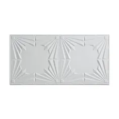 Fasade Art Deco 2 ft. x 4 ft. Glue Up Vinyl Tile Tile in White Gloss White (40 sq. فوت) - PG5500 - The Home Depot