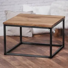 BestLoft Couchtisch Wohnzimmertisch Tisch Eiche Metallgestell schwarz 54 سانتی متر |  eBay