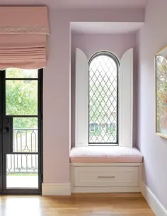 پنجره شیشه ای سرب دار قوس دار با درب های دو درب قوس - انتقالی - اتاق دخترانه