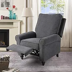 صندلی تختخواب دستی BINGTOO- صندلی صندلی عقب عقب برای خانمها ، صندلی سینما خانگی تک مبل برای فضاهای کوچک - صندلی اتاق خواب راحت و اتاق نشیمن مبل راحتی ، مدرن ، پارچه ای (خاکستری)