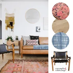یک اتاق مدرن BOHO با فرش VINTAGE و یک صندلی صفری - Concepts and Colorways