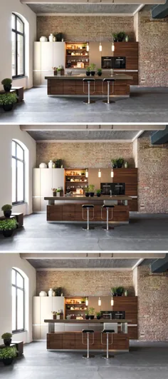 ایده طراحی آشپزخانه - قابل تنظیم ارتفاع جزیره آشپزخانه