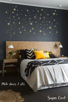Sparkly Stars-66 در هر سفارش وینیل عکس برگردان دیواری طلایی فلزی |  اتسی