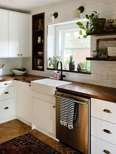 قبل و بعد: بازسازی باورنکردنی آشپزخانه IKEA با Semihandmade • طراح داخلی Des Moines Jillian Lare