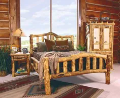 روستیک مبلمان اتاق خواب |  تختخواب مبلمان |  تختخواب های چوبی اصلاح شده