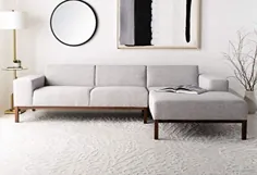 Safavieh Couture Home Dove Mid-Century Modern خاکستری روشن و قهوه ای تیره مقطعی