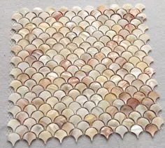 Abalone Shell Tile Backsplash Mother of Pearl Mosaic طراحی منحصر به فرد در مقیاس ماهی حمام و آشپزخانه