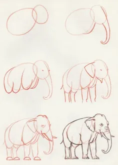 نحوه کشیدن یک فیل قدم به قدم