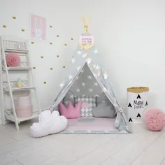 پخش Tent Star Teepee Tipi Pink Teepee Tent Teepee Enfant |  اتسی