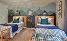 آموزش نقاشی دیواری کوهستانی در اتاق خواب پسران - متخصص زیبایی