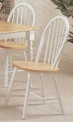 مجموعه ای از 2 صندلی ناهار خوری ویندزور طبیعی و سفید