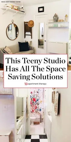 یک استودیوی Teeny 225 فوت مربع دارای تمام راه حل های کوچک برای صرفه جویی در فضا است