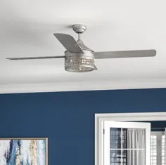 House of Hampton® 46 "Broxburne 4 - پنکه سقفی LED تیغه ای دارای کنترل از راه دور و کیت نور