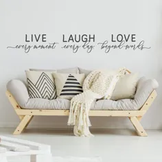 Live Laugh Love Decal اتاق نشیمن بالای دیوار تخت |  اتسی