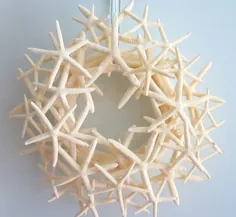 تزئین ساحل اکلیل دریایی تاج گل دکور دریایی ستاره دریایی سفید |  اتسی