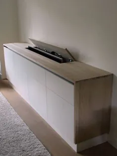 VESPER تلویزیون لیفت با meubel 55 اینچ |  verborgen TV komt uit meubel omhoog