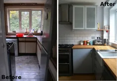 قبل و بعد: 1970s آشپزخانه بازسازی هر اینچ را به کار می گذارد