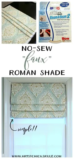 No Sew Faux Roman Shade (در یک ساعت بسازید!) - Artsy Chicks Rule®
