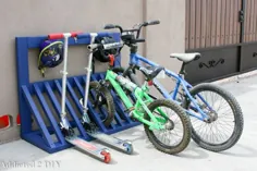 قفسه دوچرخه ساده کودک DIY با ذخیره سازی کلاه ایمنی
