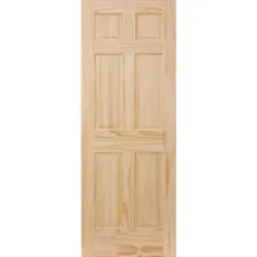 ReliaBilt Slab Door 24-in x 80-in-Natural 6-Panel Solid Core Core Core ناتمام کاشی چوب کاشی درب Lowes.com