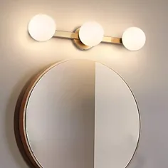 لامپهای حمام سبک حمام Joosenhouse Glass 3 ، دیوارهای طلای مدرن چراغ حمام در خانه چراغ های حمام بالا یا پایین 23.62 اینچ طول