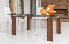 Unico Italia Axel ثابت |  میز ناهار خوری شیشه ای |  مبلمان اتاق ناهار خوری معاصر - فوق العاده مدرن