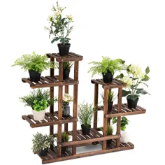قفسه های چوبی 6 طبقه - قفسه های گیاهی