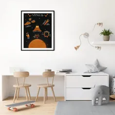 پوسترهای آموزشی Planet Venus Solar System Art Print |  اتسی