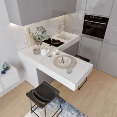از طراحی آشپزخانه کوچک استفاده کنید!  - PLANETE DECO دنیای خانه ها