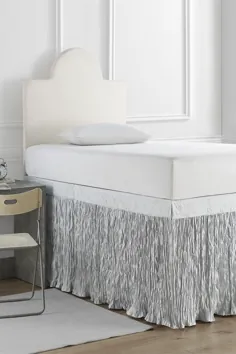 تابلو دامن تخت خواب اندازه کرینکل با کراوات - خاکستری یخچالی