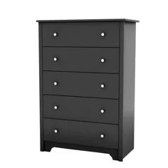 South Shore Vito 5-Drawer Pure Black Chest-3170035 - انبار خانه