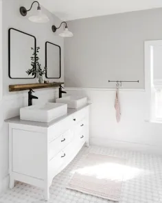 25 ایده طراحی حمام سفید سفید که پر از علاقه بصری هستند ~ GODIYGO.COM