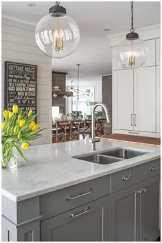 رنگ خاکستری و سفید در آشپزخانه (گالری عکس)