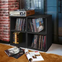 Vinyl Record Cube 2 Shelf، Black (کشتی های پیش سفارش 21/1/21) در سال 2021 |  اتاق وینیل ، راه اندازی استودیوی خانگی ،