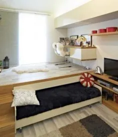 با ساختن تختخواب زیر سکوی فضای اتاق خواب را به حداکثر برسانید  بستر