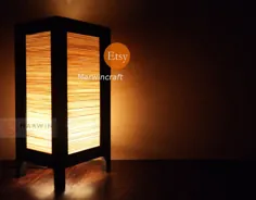 3 طراحی چراغ ژاپنی فانوس بامبو شرقی آسیایی |  اتسی