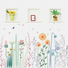 برچسب های دیواری متحرک گیاهان باغ گیاهان تزئینی دیوار هنر DIY AU