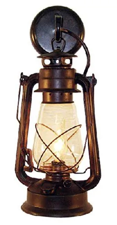 Rustic Lantern Light Mounted، Large، Rustic