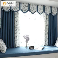 DIHIN HOME Pastoral Leaves Princes Valance، Blackout Curtains Grommet پرده پنجره برای اتاق نشیمن ، 52x84 اینچ ، 1 صفحه