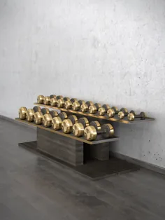 پنت شده  ست دمبل لوکس ساخته شده از چوب سیاه و طلا (برنز واقعی)