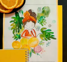 نقاشی دختر پرتقالی