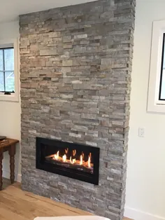 خاکستری نقره ای Sierra XLX Stacked Stone Fireplace