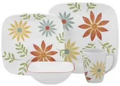 ست ظروف غذاخوری Corelle Square 16-Piece ، Happy Days ، سرویس 4 نفره