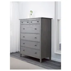 سینه 6 کشو HEMNES ، خاکستری خاکستری تیره رنگ آمیزی شده ، 42 1 / 2x51 5/8 "- IKEA