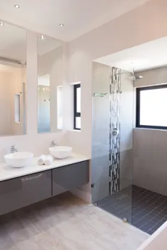 حمام فوق العاده مدرن تابلو دوش شیشه ای بدون قاب شیشه ای طراحی داخلی ، 811 در Flensborg، LCE، Langebaan