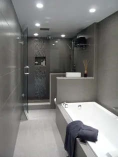 25 ایده خاکستری و سفید حمام کوچک
