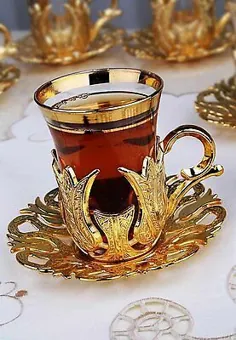 ست 25 لیتری لیوان چای عربی ترکی دارای بشقاب دسته دار نگهدارنده قاشق و سینی 8697930091554 |  eBay