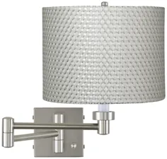 چراغ دیواری بازویی چرخشی فولادی براق و سفید و نقره ای - # 20762-V5494 |  لامپ به علاوه