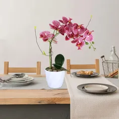 گلهای مصنوعی ارکیده RENATUHOM گلهای مصنوعی گل ارکیده ابریشم گل مصنوعی گیاهان ارکیده بونسای با گلدان سرامیکی مهمانی چیدمان گیاهان مهمانی دکوراسیون منزل میز میز ناهار خوری قطعه میز